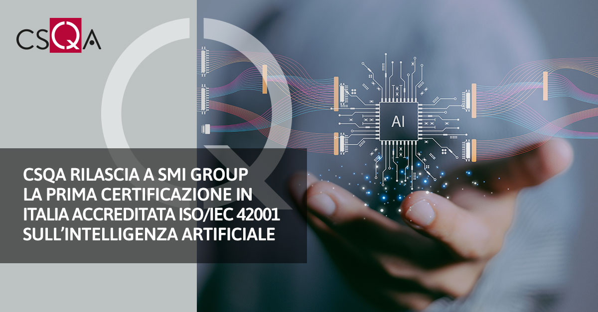 CSQA rilascia a <a href="/SMI_Group_IT/">SMI Group</a> la prima #certificazione in Italia #ISO_IEC_42001 sull’#IntelligenzaArtificiale

▶️tinyurl.com/ycka5va4◀️

#CSQA è il 1° organismo accreditato da <a href="/ACCREDIA/">Accredia</a> per la norma #ISO42001, #StandardInternazionale dedicato all’#IA

#cybersecurity #digitale