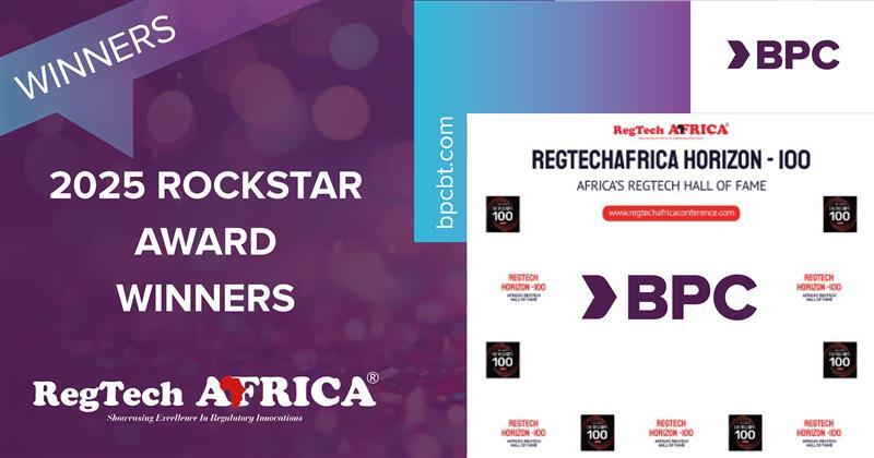 BPC has been named Top Innovator in Banking &amp; Payments Tech, RegTech Rockstar Awards 2025 by RegTech Africa. 
hubs.la/Q03r-Yfj0
#wearebpc #nextgenerationplatforms #banking #payments #technology