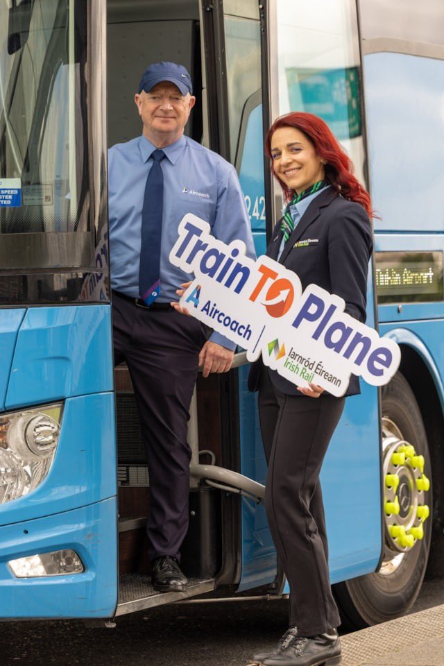 We don’t have a train to Dublin Airport - yet (we’d love one too!)

In the meantime, our friends <a href="/IrishRail/">Iarnród Éireann</a> &amp; <a href="/Aircoach_/">Air Coach</a> have intro’d a new integrated ticketing facility, meaning passengers can travel to Dublin Airport using rail &amp; bus services all on 1 ticket. 

🚂 + 🚌 = ✈️