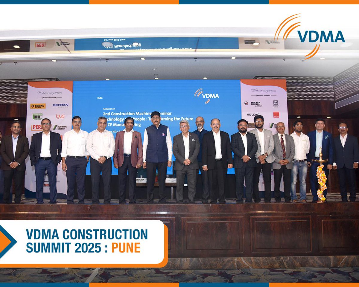 vdmaindia's tweet image. The Future of Construction Equipment reached new heights in Pune!

VDMA’s Construction Summit 2025 brought together leaders, innovators and experts at the Sheraton Grand — shaping the future through  Technology and people.

#SafeSafeSafe #VibrationCompaction #ScaffoldSolutions
