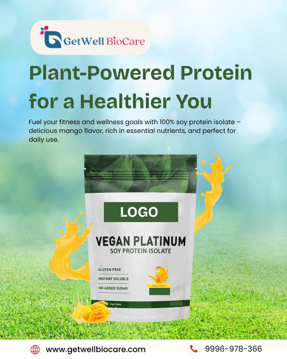 getwellbiocare's tweet image. Plant-Powered Protein for a Healthier You 🍃
&quot;
#VeganProtein #PlantPower #SoyProteinIsolate #MuscleFuel #DairyFreeNutrition #HealthyLifestyle #FitnessSupport #MangoProtein #NaturalGains #DailyProteinFix