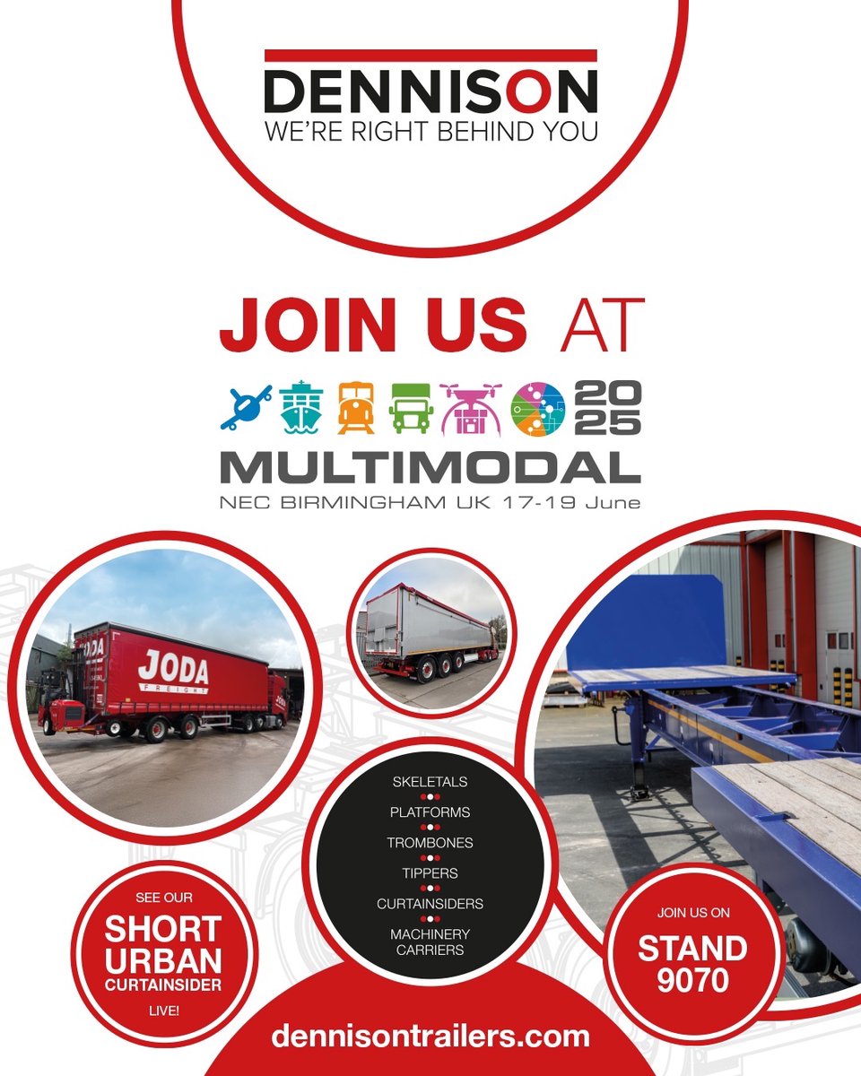 🤝 Meet the team at Multimodal 2025!

💬 We’ll be at Stand 9070 ready for face-to-face consultations, product insights and great conversations.

Looking for a one-on-one consultation at Multimodal? Let’s set it up!

👉 Reserve your spot now: dennisontrailers.com/contact-us/