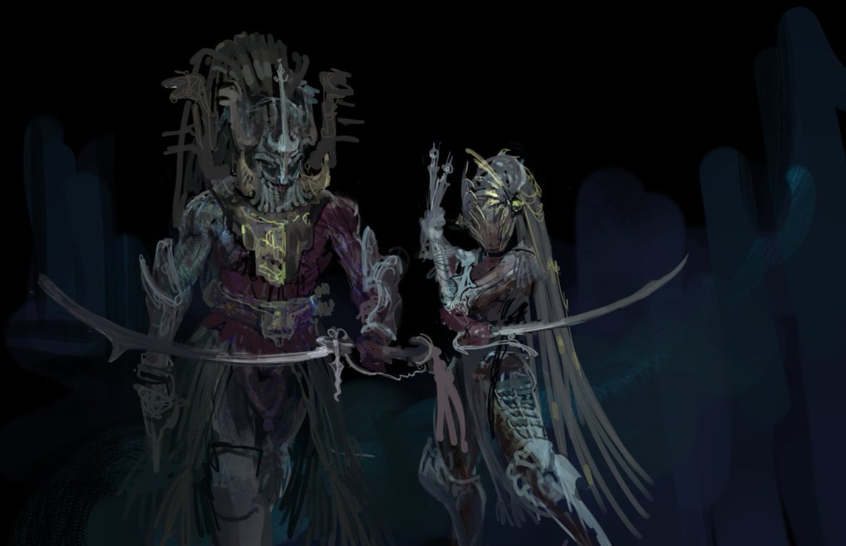 artpaque's tweet image. Sketch.
The Gemini, Champions of the Arena
Once upon a time, they were Siamese twins separated by dark magic, which gave each of them a missing second arm and part of their body (with red skin/flesh).