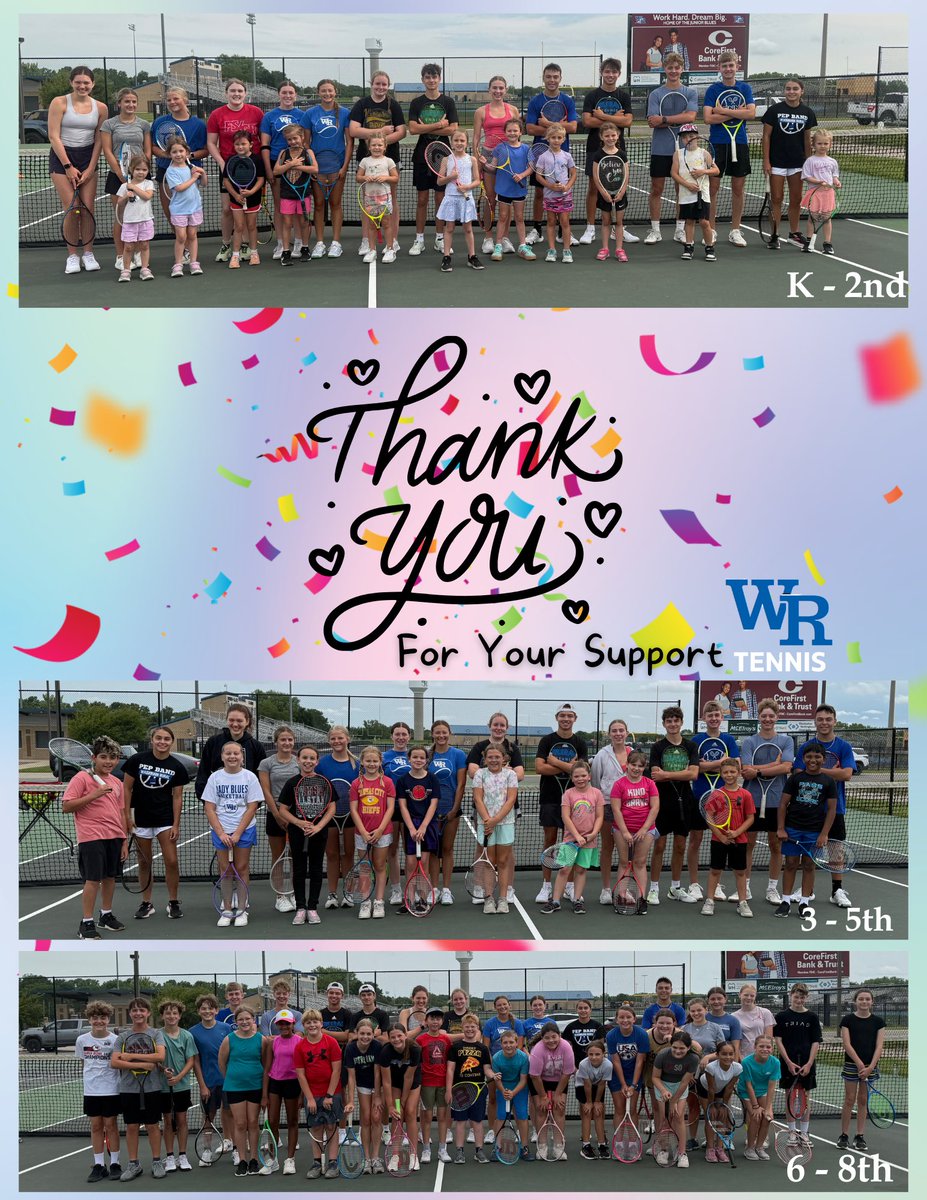 ⁦<a href="/TennisWrhs/">WRHS TENNIS</a>⁩ Kicking off the Summer with a lotta Future Jr Blues!