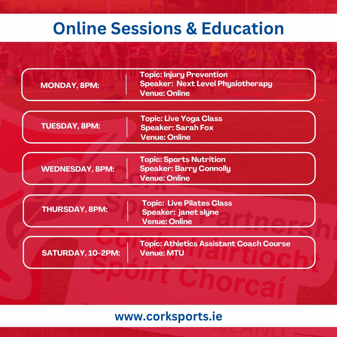 Athletics Ireland (@irishathletics) on Twitter photo Cork Athletics Week 2025
📅30th June-5th July
By day, different clubs & communities will host FREE Little Athletics events for kids aged 6-12 & by night, there will be a variety of informative workshops & webinars
Full schedule & sign-up⤵️
corksports.ie/latest-news/co…
<a href="/CorkSports/">Cork Sports Partnership</a> Cork Athletics Week 2025
📅30th June-5th July
By day, different clubs & communities will host FREE Little Athletics events for kids aged 6-12 & by night, there will be a variety of informative workshops & webinars
Full schedule & sign-up⤵️
corksports.ie/latest-news/co…
<a href="/CorkSports/">Cork Sports Partnership</a>