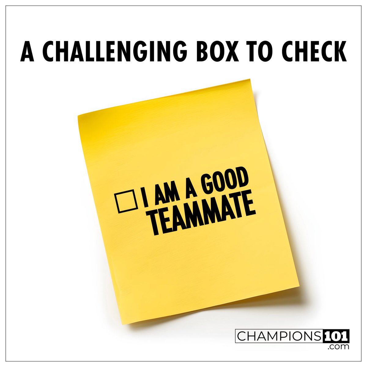 Travis Daugherty (@coachtdaugherty) on Twitter photo “While being a teammate never gets easier, it is important to recognize that you can get better.”
Read this week’s <a href="/Champions_101/">Champions 101</a> Newsletter, “A Challenging Box to Check,” here: bit.ly/446iXWp “While being a teammate never gets easier, it is important to recognize that you can get better.”
Read this week’s <a href="/Champions_101/">Champions 101</a> Newsletter, “A Challenging Box to Check,” here: bit.ly/446iXWp