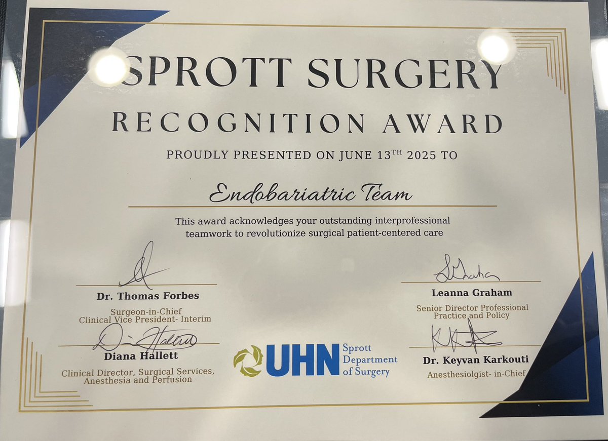 Andras B. Fecso (@afecso) on Twitter photo It is an honour and a privilege to be part of <a href="/UHN/">University Health Network</a>
The First Academic Endobariatric Program and Team in Canada!
Thank you for the recognition
<a href="/UHN_Surgery/">UHN Sprott Department of Surgery</a> It is an honour and a privilege to be part of <a href="/UHN/">University Health Network</a>
The First Academic Endobariatric Program and Team in Canada!
Thank you for the recognition
<a href="/UHN_Surgery/">UHN Sprott Department of Surgery</a>