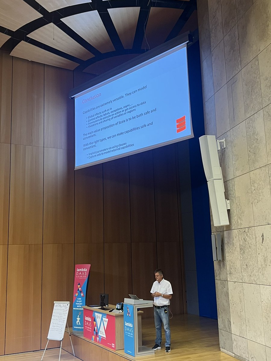 Type Theory Forall (@ttforall) on Twitter photo Watching Martin Odersky's presentation at <a href="/LambdaDays/">Lambda Days</a> on implementing Capabilities in Scala is truly exciting! #Scala #Programming Watching Martin Odersky's presentation at <a href="/LambdaDays/">Lambda Days</a> on implementing Capabilities in Scala is truly exciting! #Scala #Programming