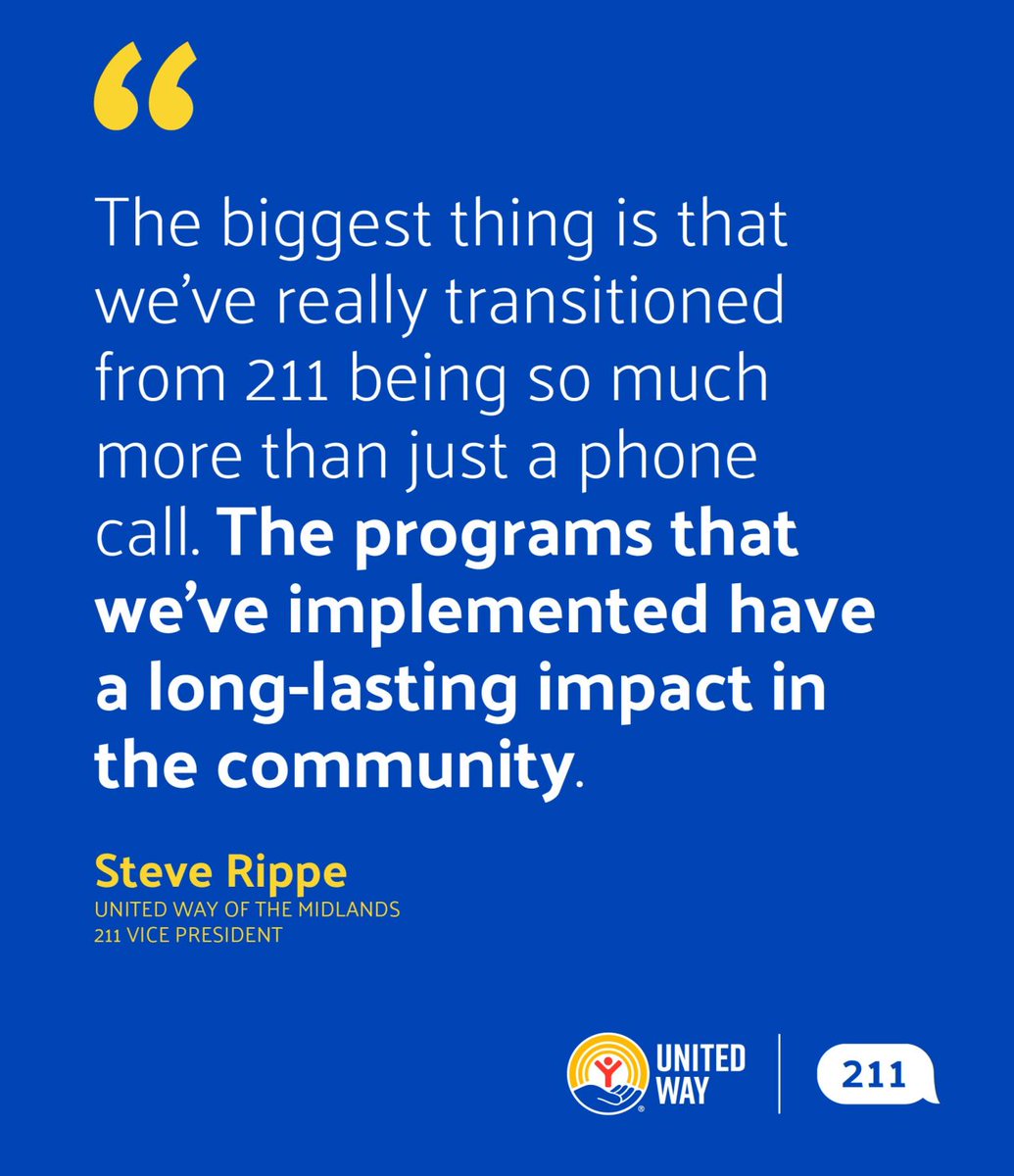 What sets 211 apart from other referral services?

Steve Rippe, Vice President of 211 at United Way of the Midlands, says it best: 211 is more than just phone call, it's creating lasting impact in the community. 

➡️ Learn more: untdwy.org/45jRHrl