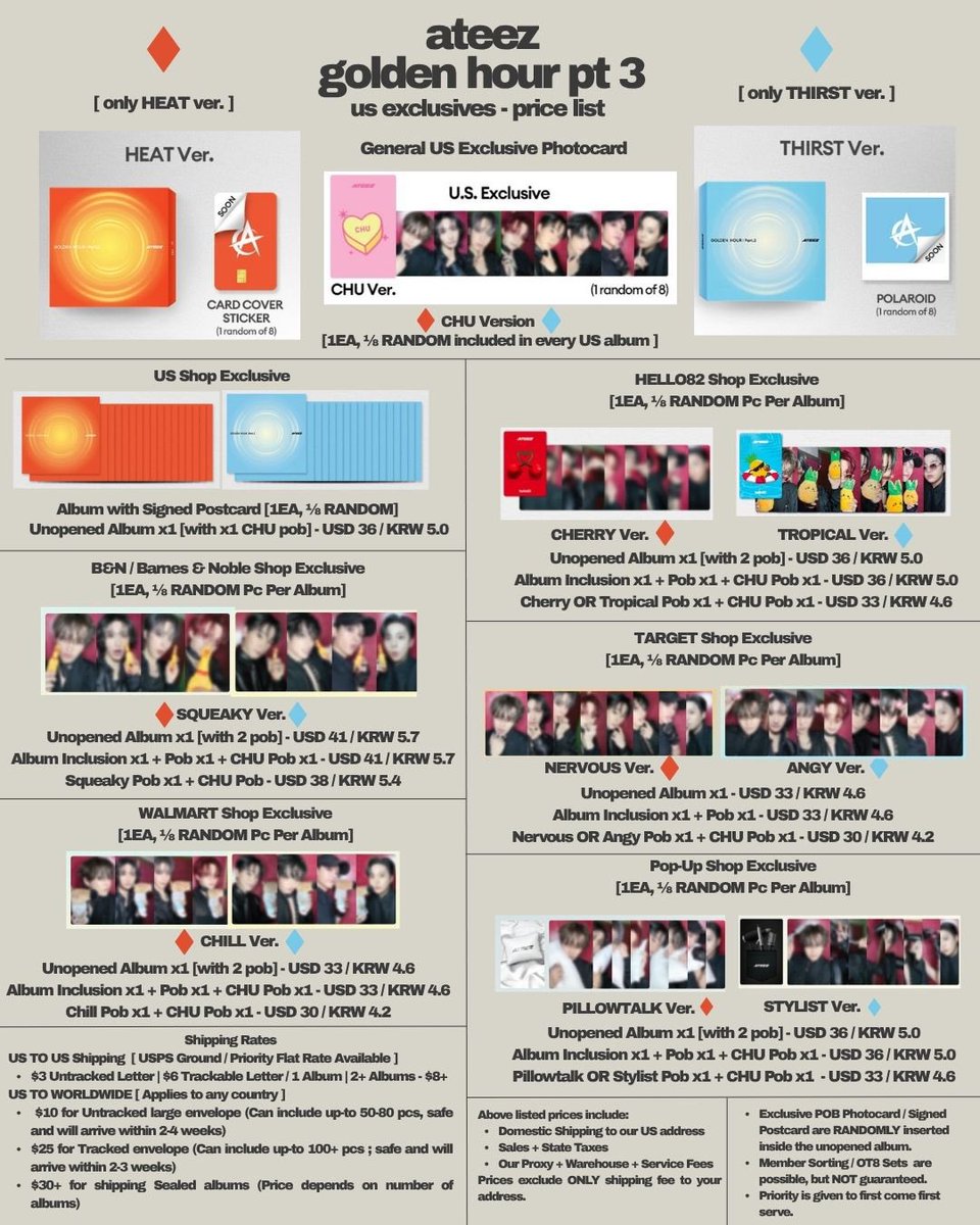 ATEEZ サン US popup特典 pillow talk verトレカ Ateez Golden Hour Pt 3 Photocards Pillow Talk Vers -preorder - Etsy