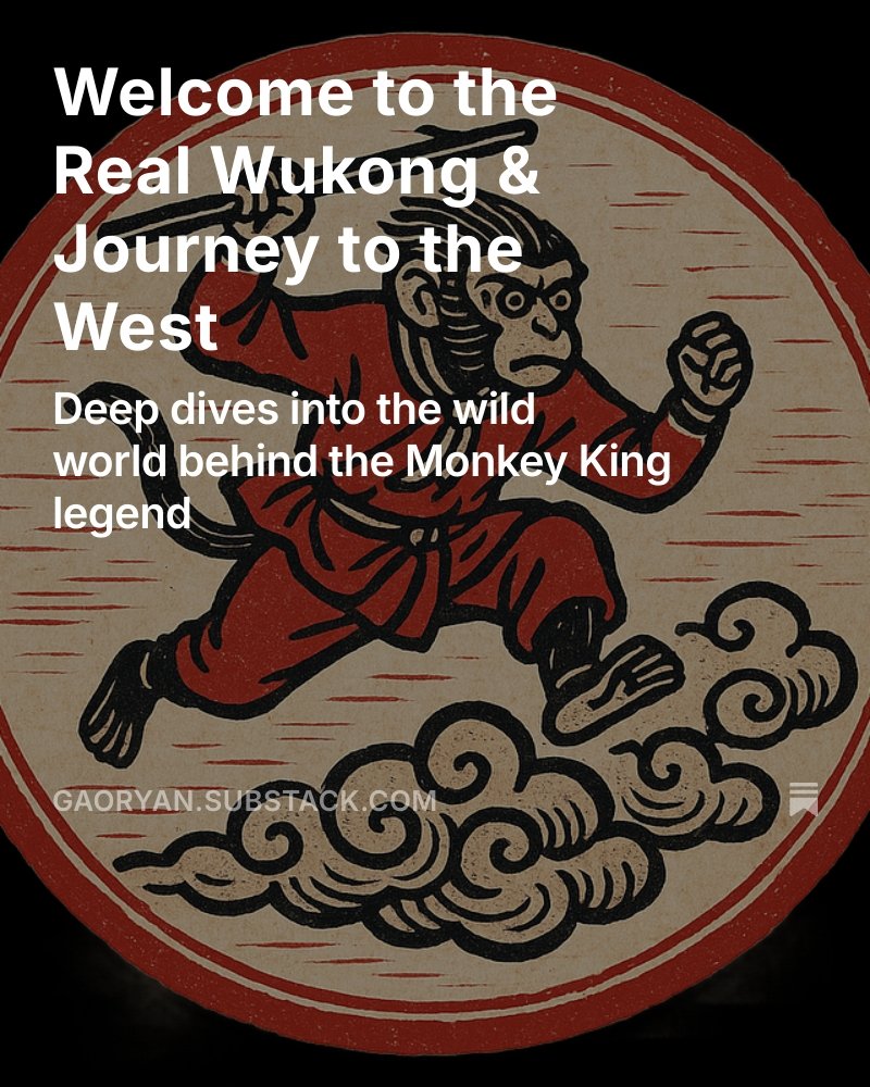 wukong_ryan's tweet photo. I’m launching “Journey to the West”—a deep dive into the wild, funny, and profound original story behind Sun Wukong. Discover hidden gems, cultural secrets, and new perspectives. Join the adventure: 
https://t.co/DWUsSsQrpE https://t.co/EVzJj8aNva