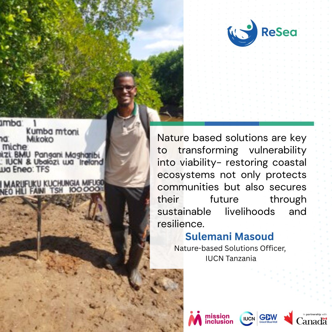 ReSea Project ESARO (@resea_project) on Twitter photo 🌊 Introducing the #ReSea #NatureBasedSolutions team: Meet Sulemani Masoud Mohamed, an NbS Officer <a href="/IUCNTanzania/">IUCN Tanzania</a> working at the forefront of marine conservation in the Tanga-Pemba Seascape.
More: bit.ly/43Y30mn
#ClimateAdaptation #OceanResilience #PeopleAndNature 🌊 Introducing the #ReSea #NatureBasedSolutions team: Meet Sulemani Masoud Mohamed, an NbS Officer <a href="/IUCNTanzania/">IUCN Tanzania</a> working at the forefront of marine conservation in the Tanga-Pemba Seascape.
More: bit.ly/43Y30mn
#ClimateAdaptation #OceanResilience #PeopleAndNature
