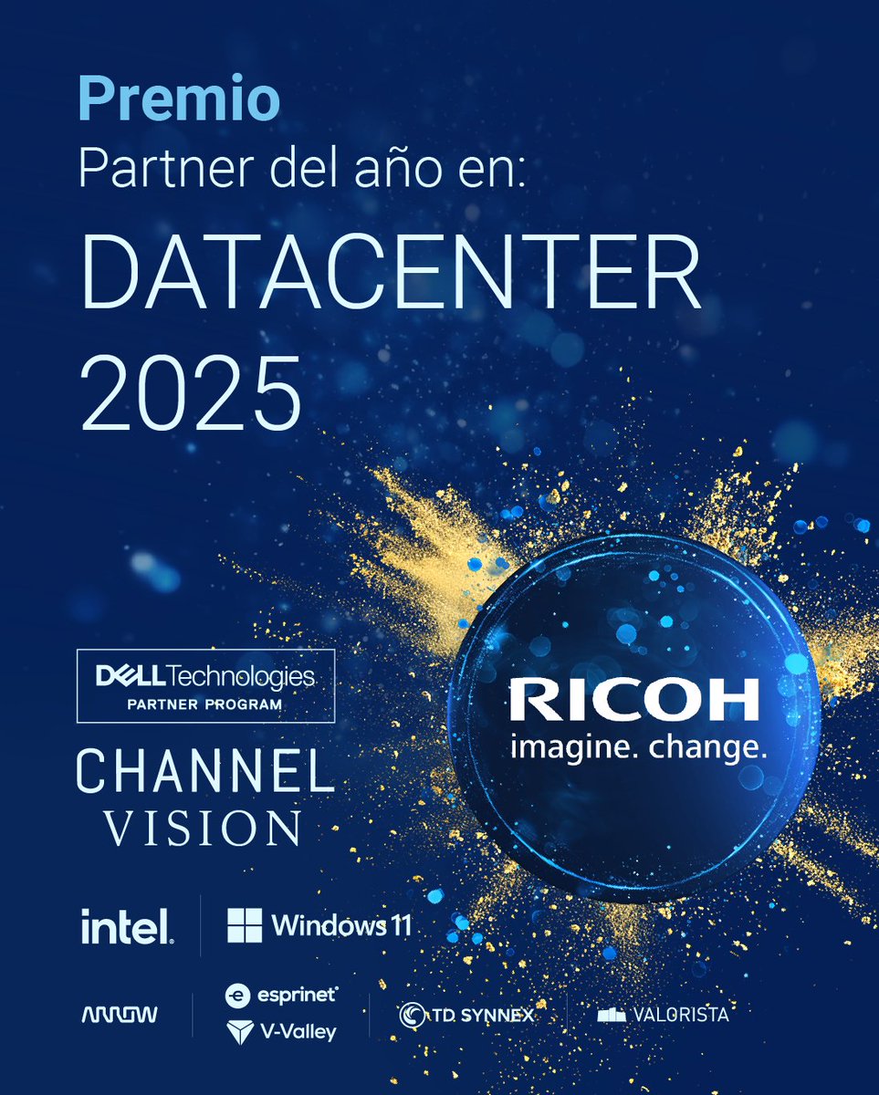 ricohspain's tweet image. Recibimos en #ChannelVision el premio a 🥇Partner del Año en Datacenter🥇 de @DellTechSpain. Durante el encuentro anual con sus principales socios, @ricohspain ha sido reconocida por los innumerables proyectos que desarrollamos en el último año conjuntamente en esta área.