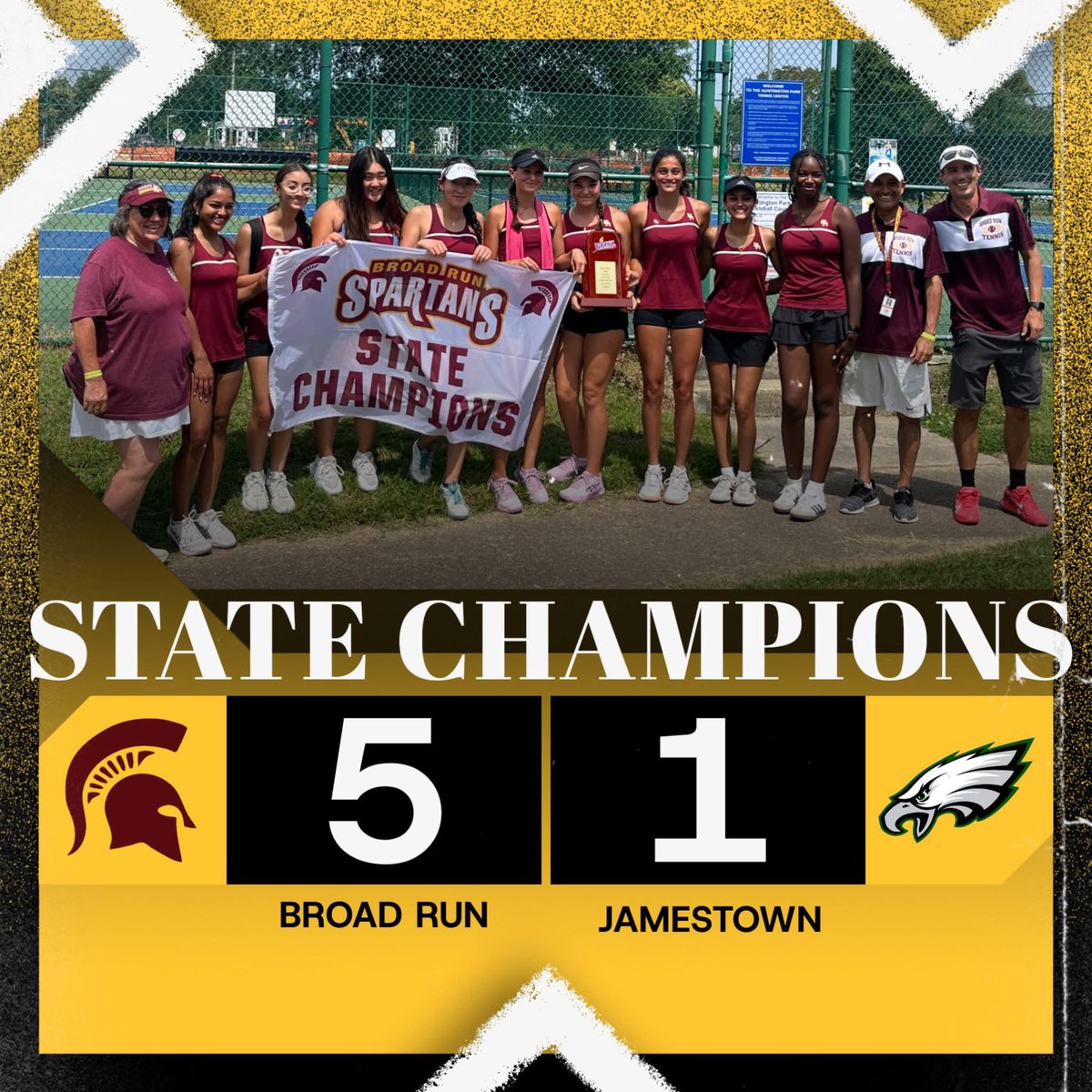 Back‑2‑Back State Champs! Girls Tennis has done it again—winning their second straight VHSL state championship with a decisive 5–1 victory over Jamestown High! Congrats to these incredible Spartans for their unmatched dedication, teamwork, and excellence on the court.