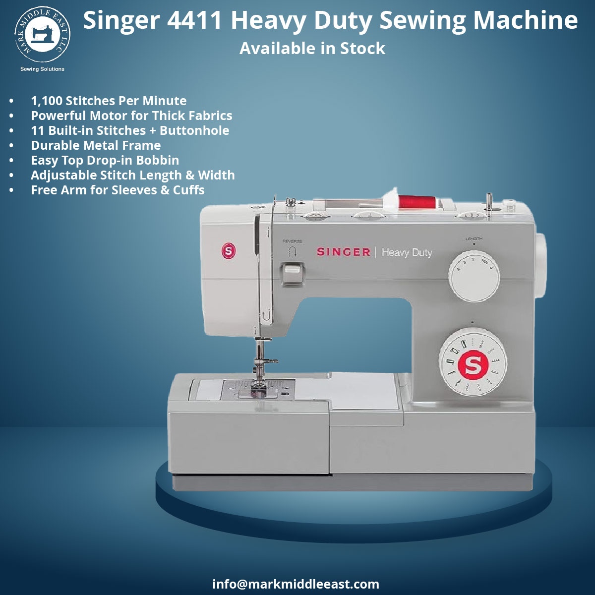 MARKE2002's tweet image. The Singer 4411 Heavy Duty Sewing Machine is built for speed and strength. Whether you're sewing denim, canvas, or everyday fabrics — it handles it all with ease. Now available in stock at Mark Middle East!

markmiddleeast.ae/product/singer…

#Singer4411 #HeavyDutySewing #SingerMachine