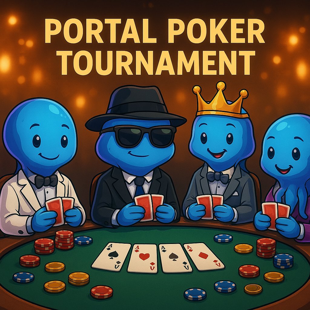 cryptof4ck's tweet photo. ♠️ Portal Poker Night 
Think you're the biggest shark in the @PortaltoBitcoin sea? Prove it!
🗓 June 14, 15:00 UTC

🏆 Top 1–10:  Exclusive Role + Badge + 200 – 1000 Sparks
🥈 Top 11–25: 200 Sparks
🥉 Top 26–50: 100 Sparks
No mercy at the table. Just cards, chips, and mind games. https://t.co/EDPixnL6WP