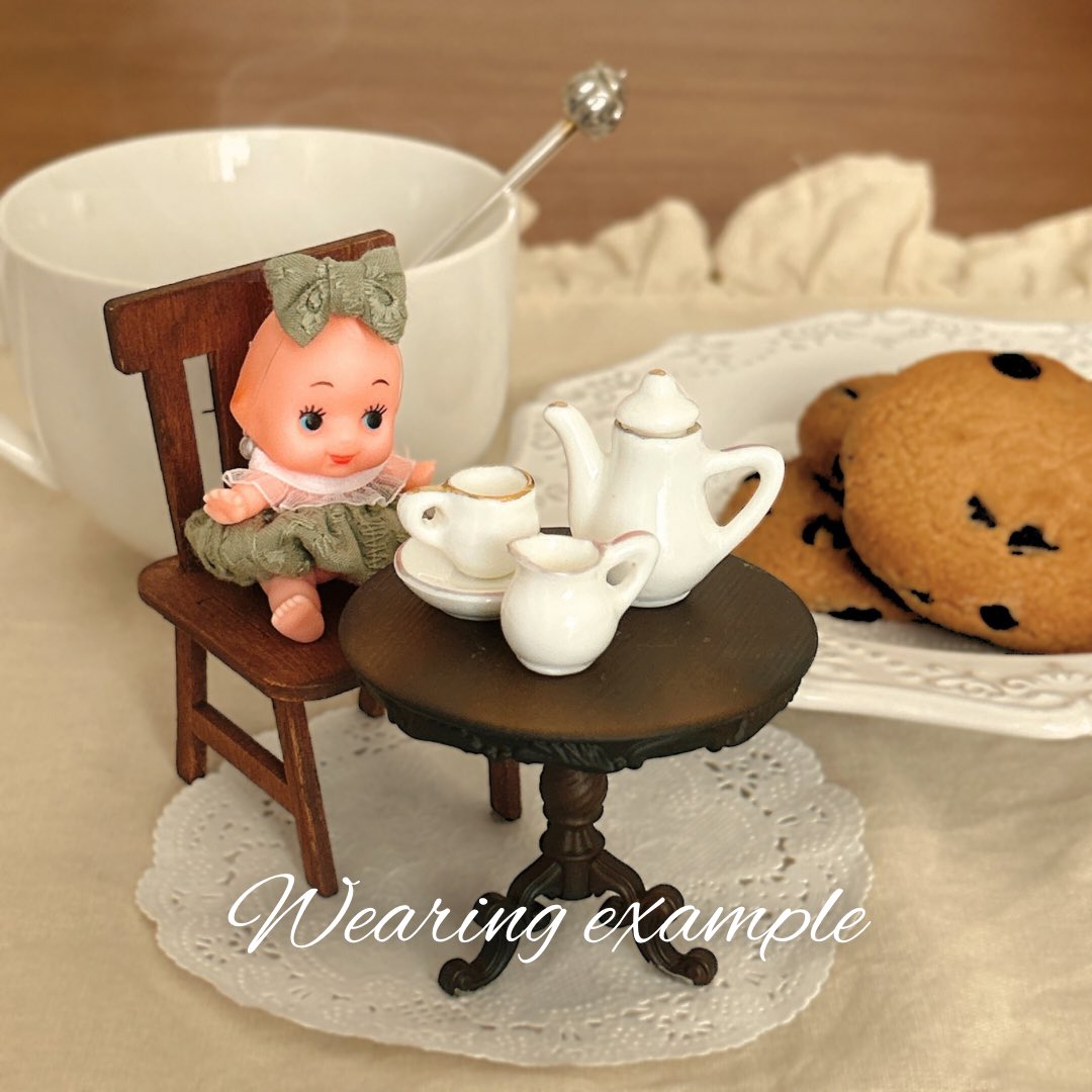 ✿ 着用見本✿

ーSage Tea ー

#小さなお茶会シリーズ
#オビツキューピー
#ミニチュアドール服