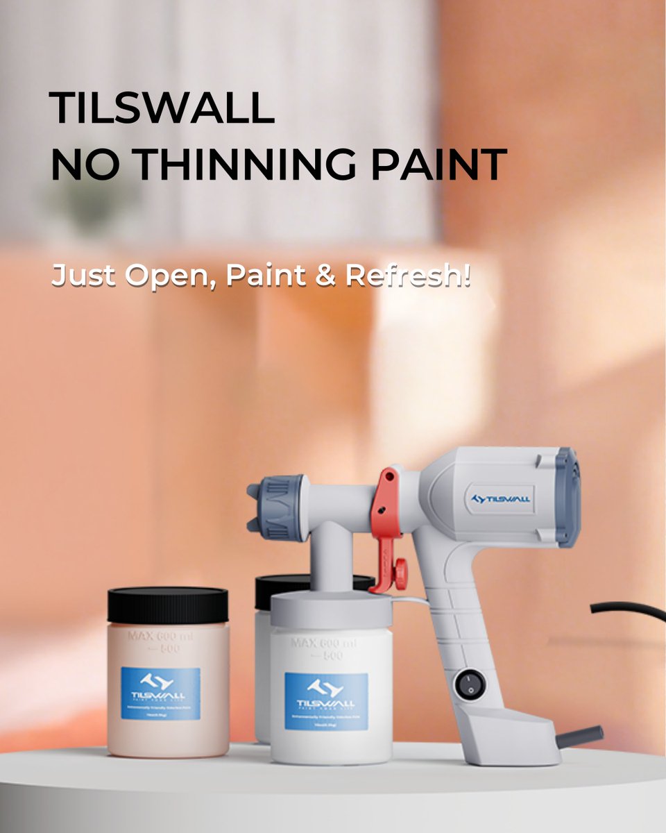 🎨 The perfect companion for spray guns
🧪Tilswall No Thinning Paint

Just Open, Paint &amp; Refresh

#paint #nothinning #paintsprayer #newarrival #creativity #diyprojects #homerenovation
