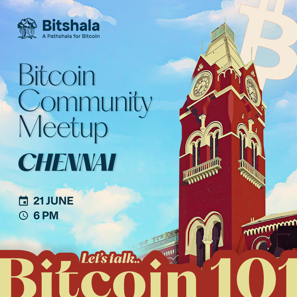 Work hard. Save money. Watch it lose value — repeat.

Someone got tired of this cycle and gave birth to #Bitcoin. Curious how it all began?

Join us in Chennai for a #Bitcoin101 with <a href="/bala_1116/">Bala</a> &amp; fellow curious minds.

✅ RSVP: lu.ma/h14lf956
meetup.com/bitshala/event…