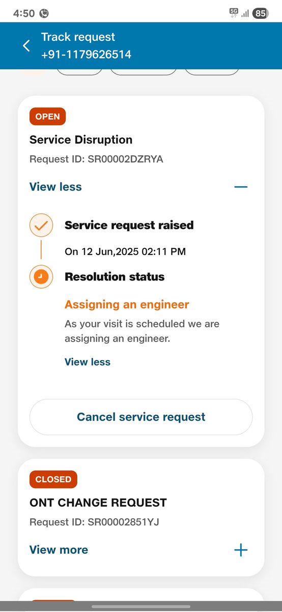 uditdogra's tweet photo. @JioCare No resolution even after 24 hours status still open no visit scheduled https://t.co/YCVb6v5278