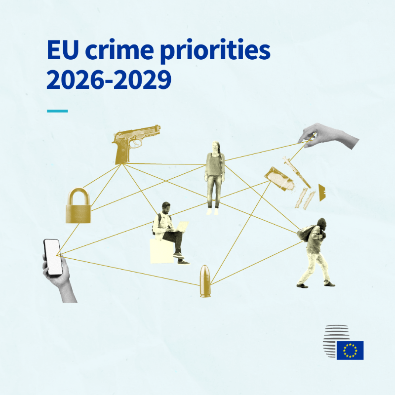 EUCouncil's tweet photo. Today, the EU has set the crime-fighting priorities for 2026-2029, tackling serious and organised crime through the #EMPACT framework.

• Combating online crime 
• Fighting drug trafficking &amp; migrant smuggling

What are the other priorities? 👇