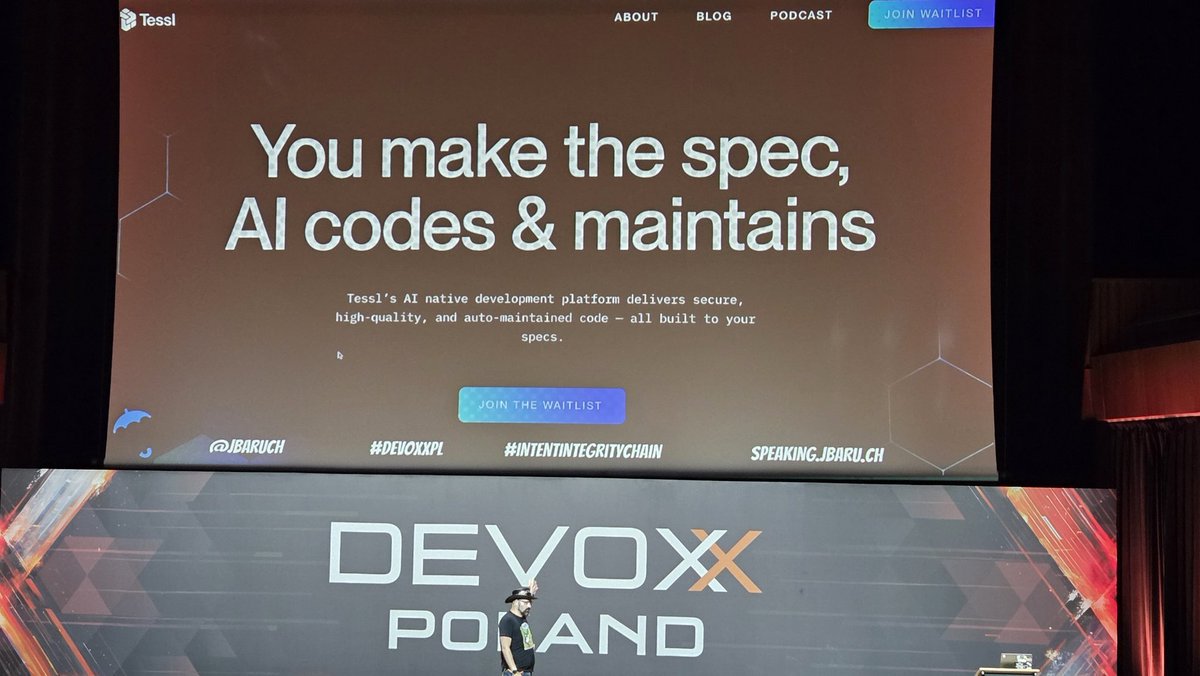 NSilnitsky's tweet image. @jbaruch also mentioned a promising startup called @tessl_io in this field of conformance tests, but seems like they use LLMs for writing these tests, so I&apos;m not sure how reliable it would be...

#DevoxxPL #AI #LLM #BDD #Gherkin #tessl