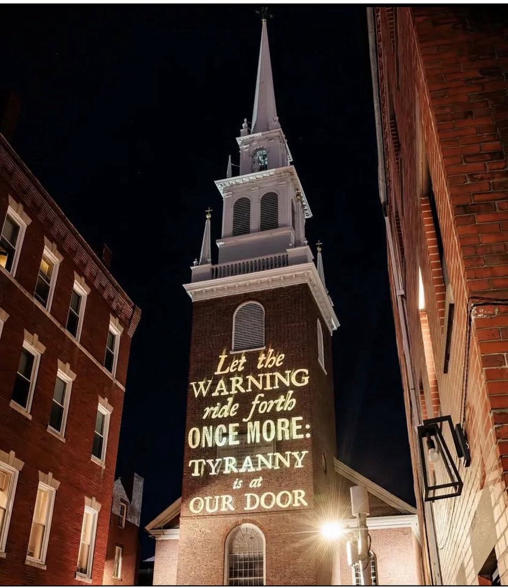 The Old North Church in Boston gets us