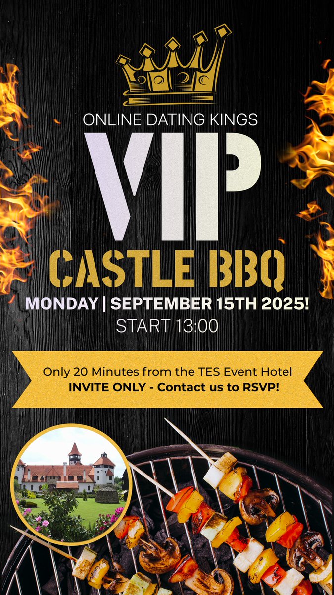 Mark the date! The next edition of the Online Dating Kings VIP BBQ will take place on Monday - September 15th! TES Prague leaving day!