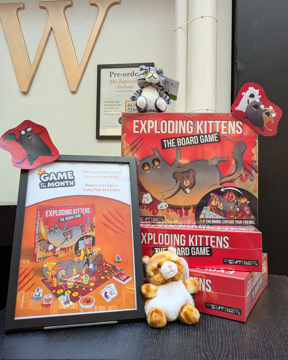 Introducing our brand new game of the month: Exploding Kittens The Board Game! 
With a changeable board and plenty of opportunities for sabotage, the bestselling game of feline russian roulette has never been more exciting!
Perfect for 2-6 players aged 7+!
#waterstones