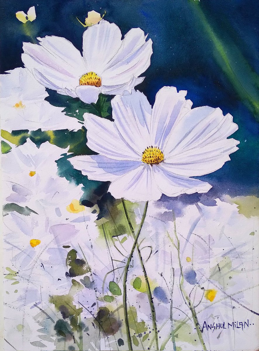 AnshulMilan's tweet image. My #watercolour #painting 
#flower