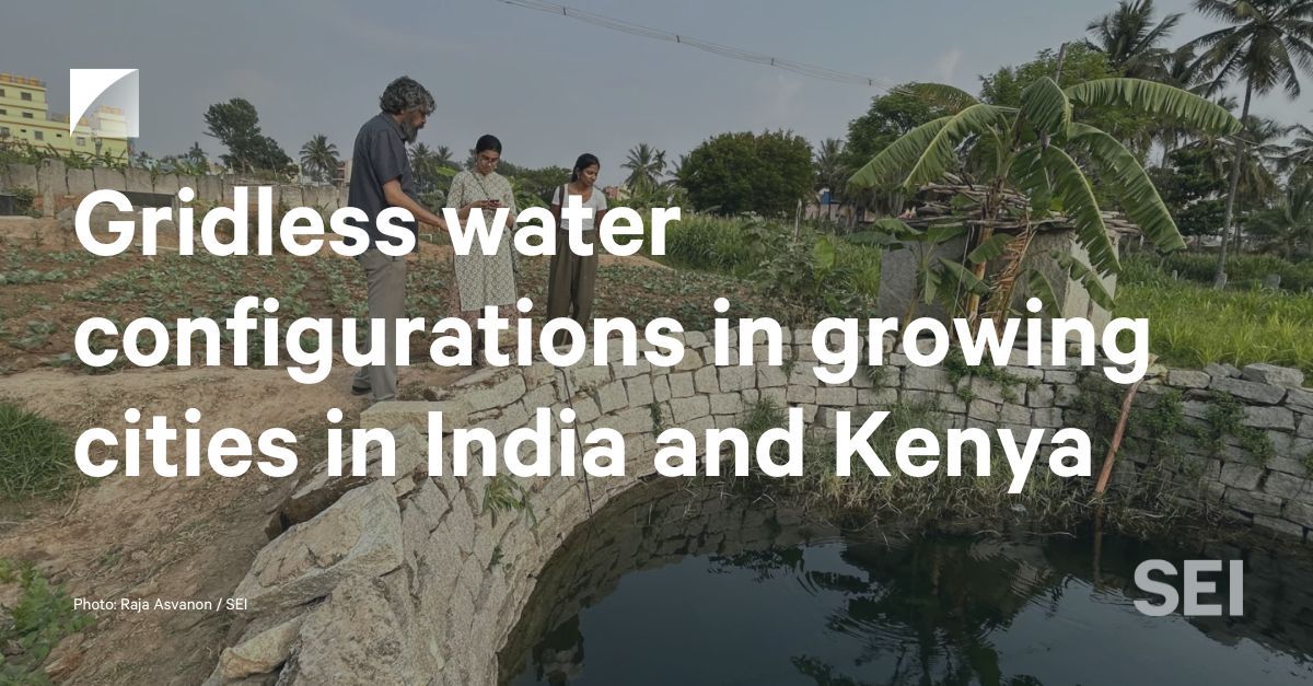 In this brief, SEI's authors explore how urban and water planning authorities can consider integrating decentralized and off-grid (“gridless”) solutions to improve water services, aiming for more sustainable and equitable outcomes. 

Read more:buff.ly/drbVwsp
