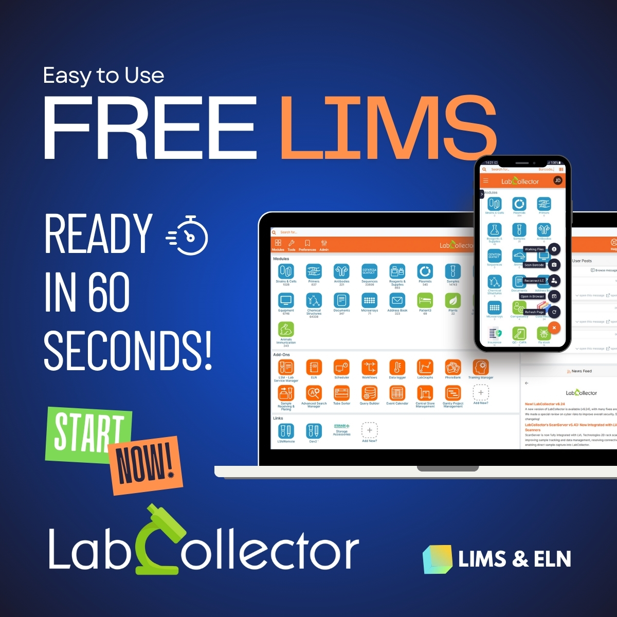 🚀 Free LIMS in 60 seconds? Yes, it’s real! labcollector.com/labcollector-l…

Instant deployment. No credit card. No excuses.

🔬 Track samples, reagents, equipment, and more!
📱 Desktop and mobile ready
🧪 Built for scientists, by scientists