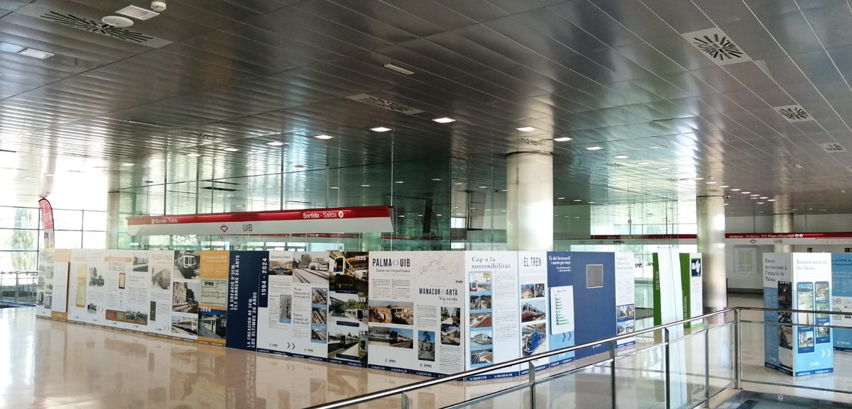 🗓️🚂 Fins al 25 de juny, podeu gaudir de la nostra exposició "150 Anys del Ferrocarril a Mallorca" a l'estació de metro de la #UIB.

Un agradable viatge per la història del transport que va revolucionar i transformar la nostra societat.