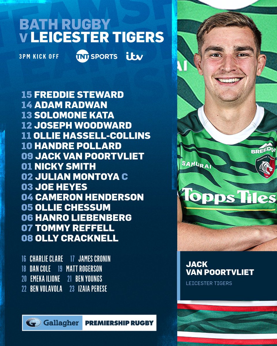 Premiership Rugby (@premrugby) on Twitter photo The lineups for the #GallagherPremFinal! 😍
Who will take home the title, <a href="/BathRugby/">Bath Rugby</a> or <a href="/LeicesterTigers/">Leicester Tigers</a>?
#GallagherPrem The lineups for the #GallagherPremFinal! 😍
Who will take home the title, <a href="/BathRugby/">Bath Rugby</a> or <a href="/LeicesterTigers/">Leicester Tigers</a>?
#GallagherPrem