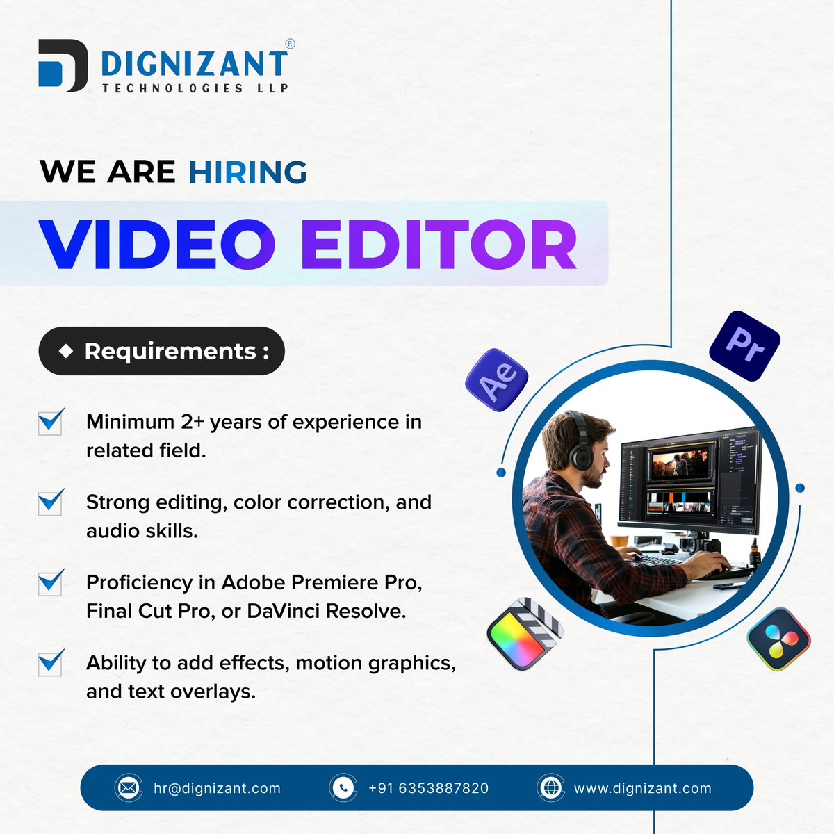 Dignizant Technologies (@dignizant) on Twitter photo ๐ ๐ช๐ฒโ๐ฟ๐ฒ ๐๐ถ๐ฟ๐ถ๐ป๐ด! ๐ฉ๐ถ๐ฑ๐ฒ๐ผ ๐๐ฑ๐ถ๐๐ผ๐ฟ ๐ฌ
๐๐ฉ๐ฉ๐ฅ๐ฒ ๐๐จ๐ฐ:
๐ง ๐๐บ๐ฎ๐ถ๐น: hr@dignizant.com
๐ ๐ฃ๐ต๐ผ๐ป๐ฒ: +91 6353887820
๐ ๐ช๐ฒ๐ฏ๐๐ถ๐๐ฒ: dignizant.com
#VideoEditor #VideoEditingJobs #HiringNow #SuratJobs #JoinOurTeam #WeAreHiring #DignizantFamily ๐ ๐ช๐ฒโ๐ฟ๐ฒ ๐๐ถ๐ฟ๐ถ๐ป๐ด! ๐ฉ๐ถ๐ฑ๐ฒ๐ผ ๐๐ฑ๐ถ๐๐ผ๐ฟ ๐ฌ
๐๐ฉ๐ฉ๐ฅ๐ฒ ๐๐จ๐ฐ:
๐ง ๐๐บ๐ฎ๐ถ๐น: hr@dignizant.com
๐ ๐ฃ๐ต๐ผ๐ป๐ฒ: +91 6353887820
๐ ๐ช๐ฒ๐ฏ๐๐ถ๐๐ฒ: dignizant.com
#VideoEditor #VideoEditingJobs #HiringNow #SuratJobs #JoinOurTeam #WeAreHiring #DignizantFamily