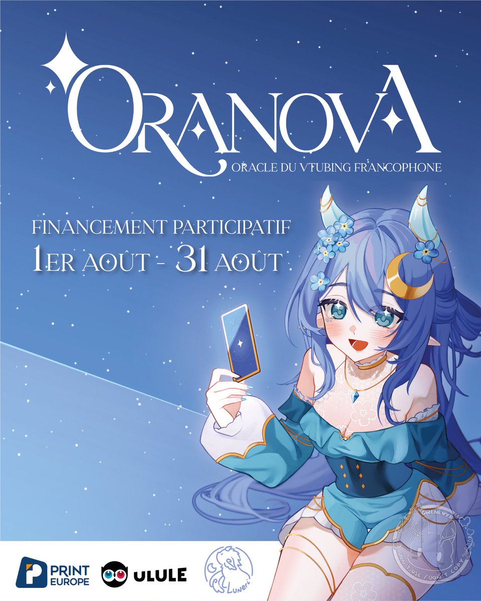 luneri__'s tweet image. ✨ Oranova arrive bientôt en financement participatif ✨

Du 1er au 31 août, soutenez le projet et débloquez les paliers pour l’améliorer :

✨ une extension de 10 cartes
✨ un emballage rigide
✨ des cartes en relief signées !
✨ un palier secret 🤩

👉 oranova.carrd.co