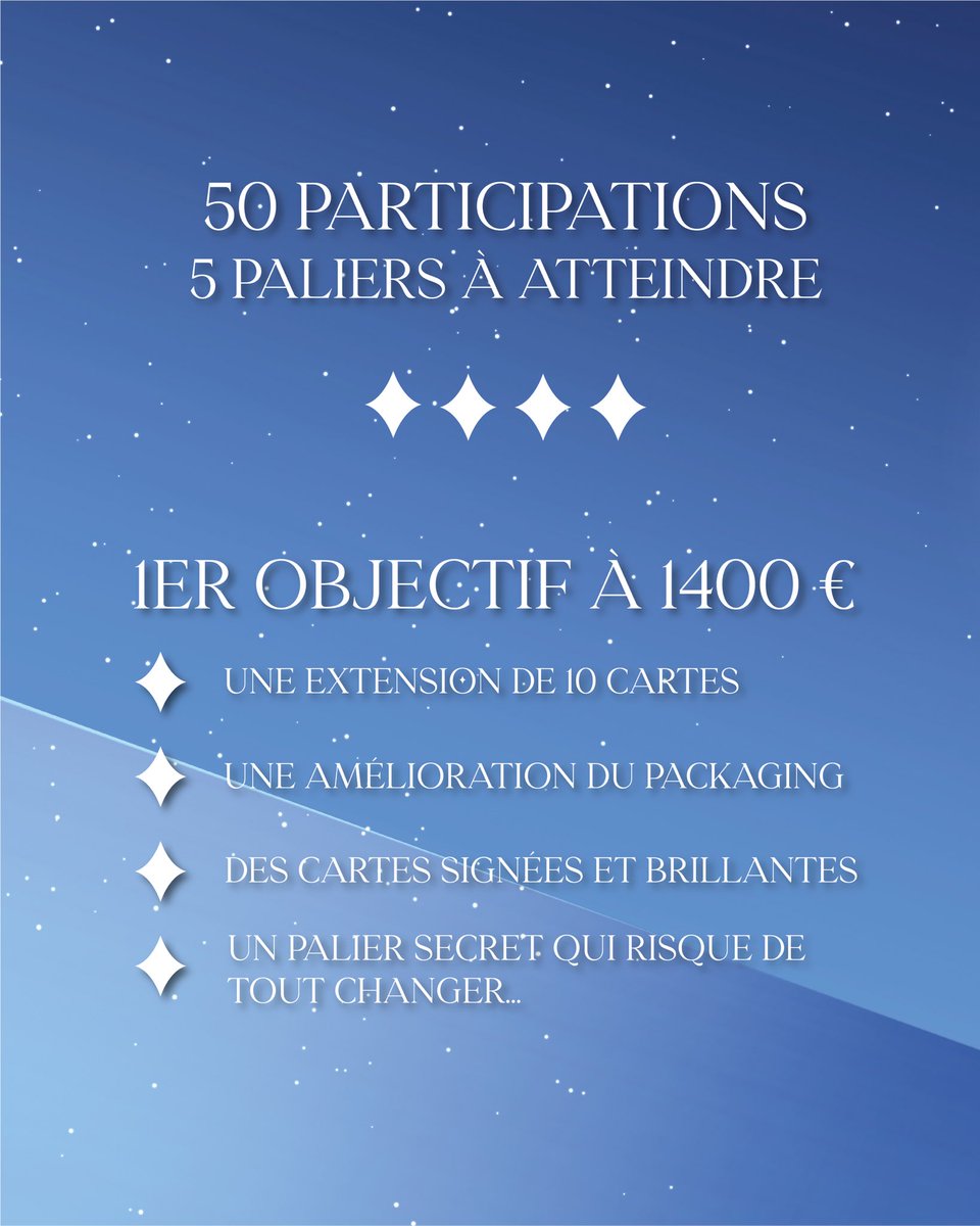✨ Oranova arrive bientôt en financement participatif ✨

Du 1er au 31 août, soutenez le projet et débloquez les paliers pour l’améliorer :

✨ une extension de 10 cartes
✨ un emballage rigide
✨ des cartes en relief signées !
✨ un palier secret 🤩

👉 oranova.carrd.co