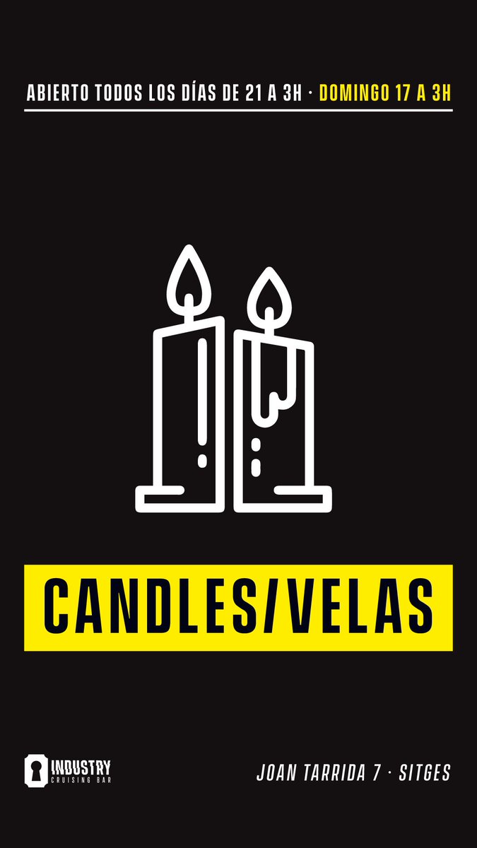 Esta noche es noche de velas , vente a disfrutar en un ambiente iluminado solo con velas 

Come and cruise in the dark (only candlelight). A different horny experience 

#sitges #gaysitges #gaybarcelona #gayBCN #gaycruising #gaycruising #cruisingsitges