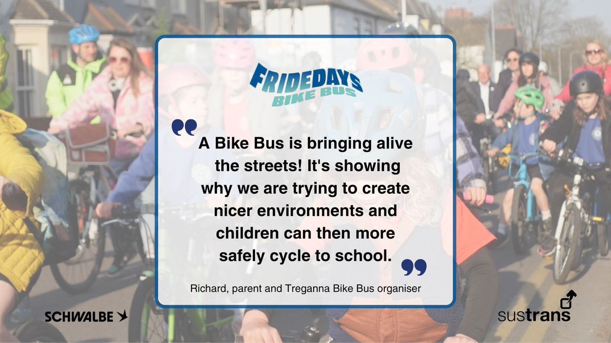 fridedaysbb's tweet image. A #BikeBus creates a fun and safe environment for children to cycle to school with their friends. Do you want to  bring the streets alive with a #BikeBus? Check out our FREE toolkit to find out how to get started.👉 buff.ly/dTotGtj 👈 #FridayWeCycle @sustrans @schwalbeUK