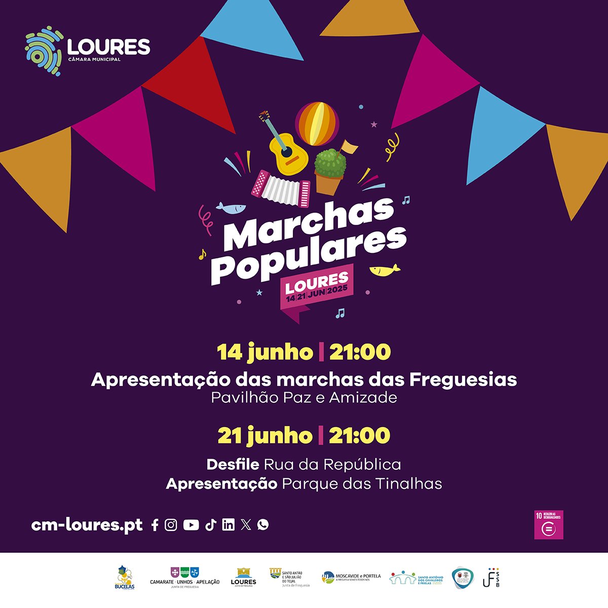 As Marchas Populares estão a chegar a Loures. Nos dias 14 e 21 de junho, a cidade de Loures retomará a tradição das Marchas Populares.