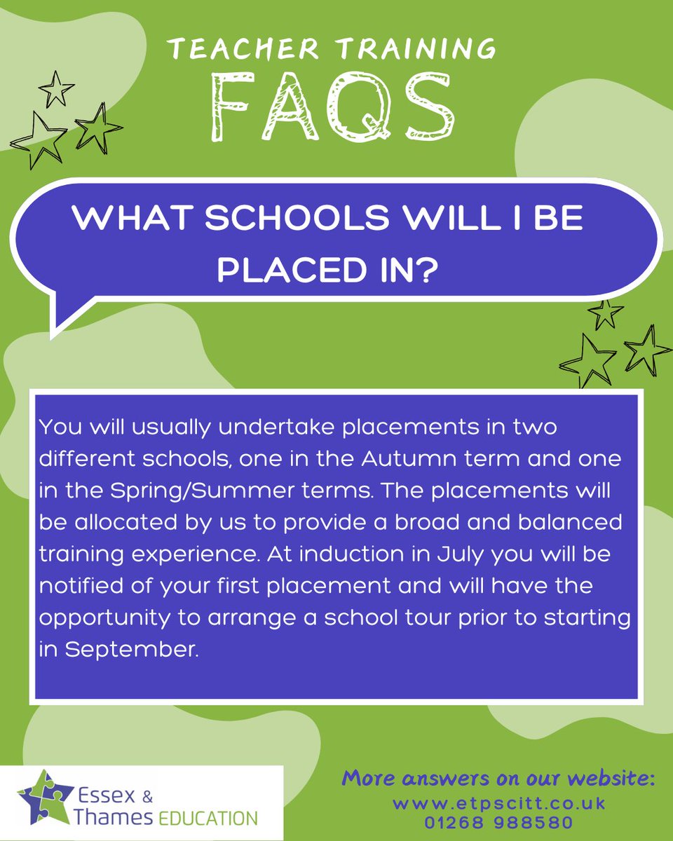 It’s FAQ Friday where we answer some of the common questions we get asked about becoming a teacher. This week: What schools will I be placed in for my teaching placements?

#faqfriday #getintoteaching #traintoteach #teachinessex #primaryteaching #teachertraining #teaching