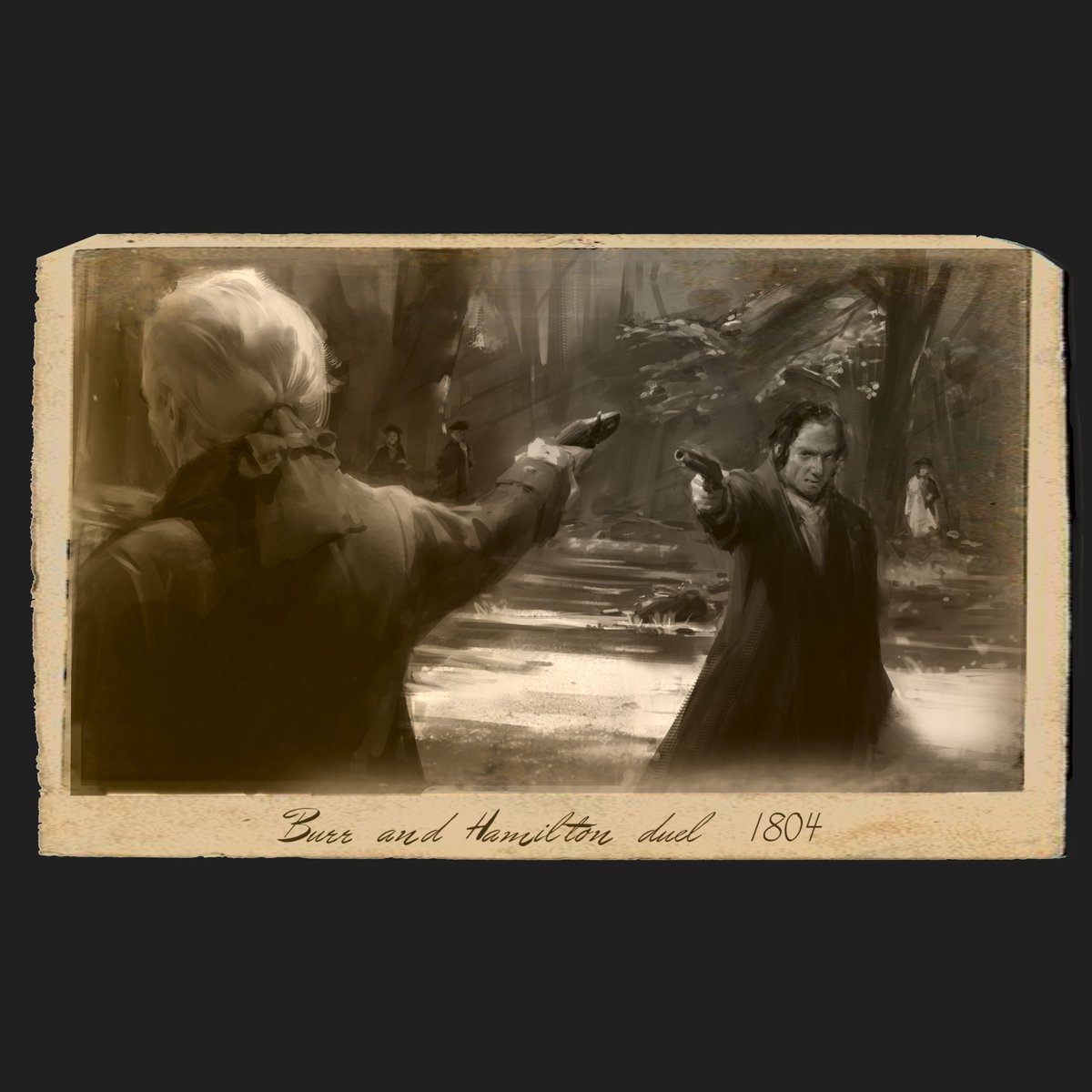 jimmij04's tweet image. "Resentment"
vintage photo of Burr–Hamilton duel 1804
I wanted to draw it since watching Hamilton
#illustration #hamiltonfanart #sketch