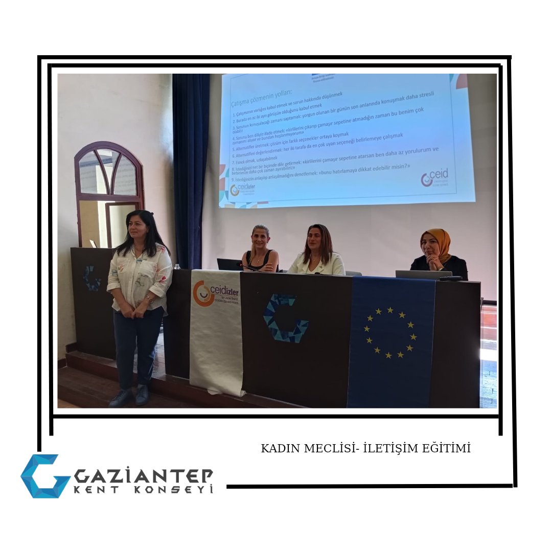 Gaziantep Kent Konseyi Kadın Meclisinin organize etmiş olduğu İletişim Eğitimi Gaziantep Kent Konseyi Konferans Salonunda gerçekleştirilmiştir. Katkı ve katılım sağlayan tüm gönüllülerimize teşekkür ederiz. 

#gazi̇antep #gaziantepkentkonseyi #iletişimeğitimi #eğitim 
<a href="/AOTezel/">Aslı Tezel</a>