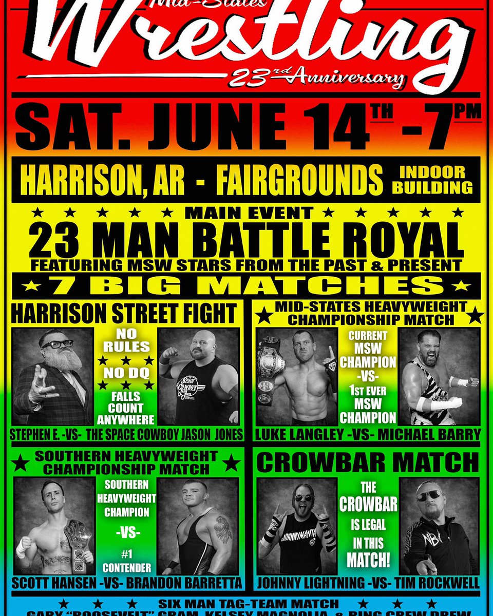 Back in action tomorrow for Mid-States Wrestling in Harrison Arkansas