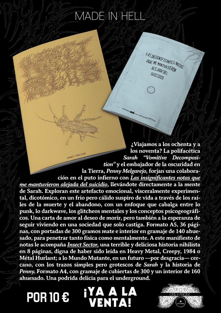 POR FIN! Ya a la venta mis dos nuevos trabajos, en colaboración con sarah “Vomitive decomposition” si alguien quiere, que me escriba :)