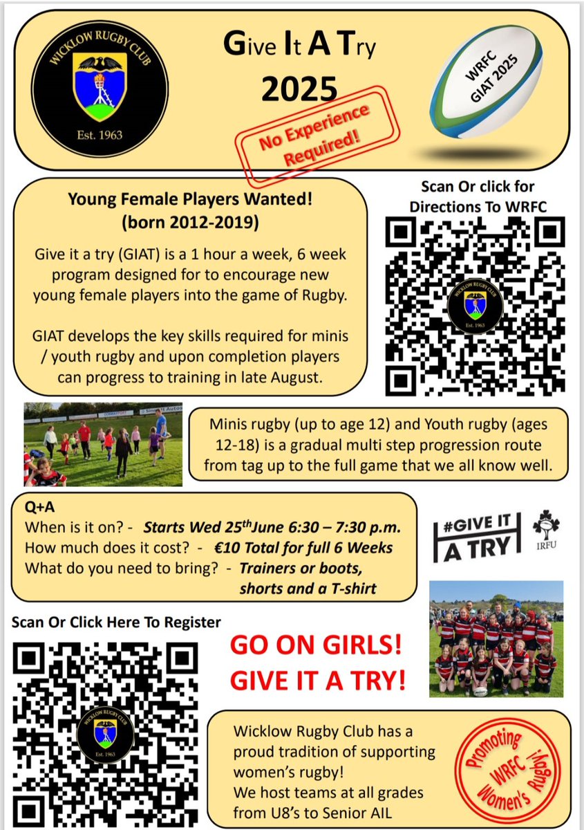 Wicklow CCRO.Leinsterrugby (@ccrowicklow) on Twitter photo We are looking for new players to join our girls' teams. β¬10 for the 6 sessions. Come on up and bring a buddy with you. #FromTheGroundUp <a href="/LeinsterBranch/">Leinster Domestic</a> <a href="/active_wicklow/">Wicklow LSP</a> <a href="/WicklowRFC/">Wicklow RFC</a> <a href="/WicklowTownTeam/">Wicklow Town Team</a> We are looking for new players to join our girls' teams. β¬10 for the 6 sessions. Come on up and bring a buddy with you. #FromTheGroundUp <a href="/LeinsterBranch/">Leinster Domestic</a> <a href="/active_wicklow/">Wicklow LSP</a> <a href="/WicklowRFC/">Wicklow RFC</a> <a href="/WicklowTownTeam/">Wicklow Town Team</a>