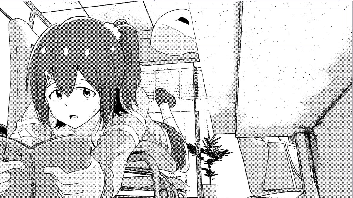 そして今回の漫画で現在製作中の「ライブシアターシミュレーター」を初めて実践で使用しました!
ギャグ漫画なのに無駄に背景が凝ってます!いいですよこれは!