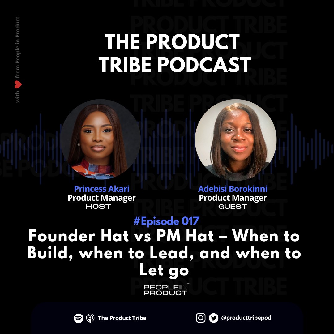 The Product Tribe Podcast (@producttribepod) on Twitter photo 🎙️ From PM to Founder: Making the Leap with Intention
<a href="/Just_Adebisi/">BisiBillons 💎 #A simple girl 🤗</a> shares honest lessons on building, leading, and knowing when to pause.
These are encouraging insights for PMs dreaming of starting up
Listen here👉 bit.ly/PTep17 🎙️ From PM to Founder: Making the Leap with Intention
<a href="/Just_Adebisi/">BisiBillons 💎 #A simple girl 🤗</a> shares honest lessons on building, leading, and knowing when to pause.
These are encouraging insights for PMs dreaming of starting up
Listen here👉 bit.ly/PTep17