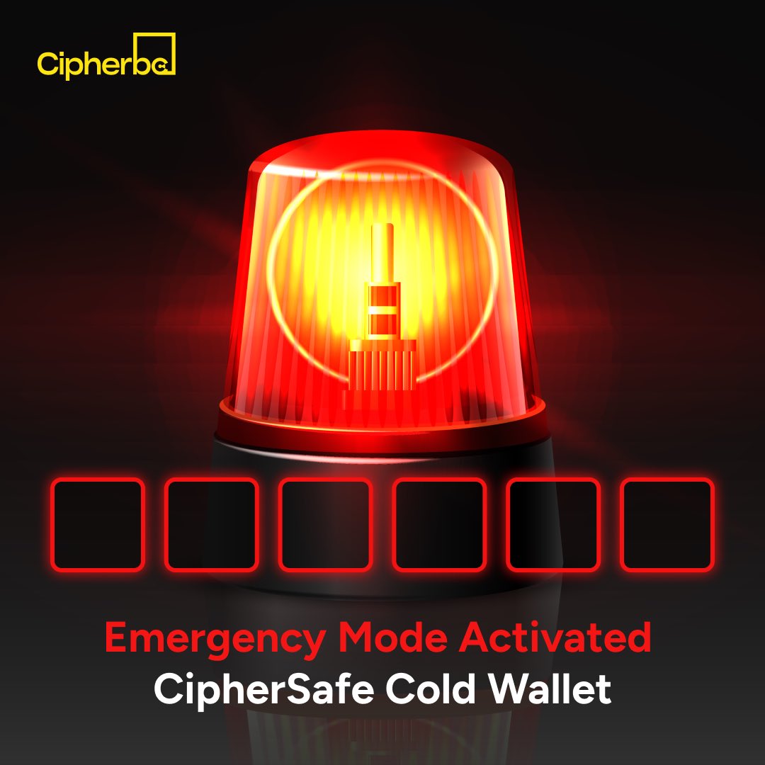 CipherBC's tweet image. 🧠 Memory fails. Devices get lost. But your crypto? 

#CipherSafe is built for the oh no moments - with Emergency Code mechanism to keep you covered. ⚠️