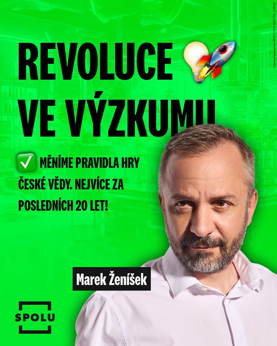 Jiří Slavík (@jiri_slavikk) on Twitter photo 🔬 Díky našemu <a href="/zenisek_m/">Marek Ženíšek</a> máme ve Sněmovně schválen průlomový zákon o vědě!
Přinese (mimo jiné):
- Méně byrokracie
- Urychlení cesty vědeckých výsledků do reality
- Zlepšení pracovních podmínek pro vědce
Důležitý krok pro budoucnost české vědy! 🇨🇿 🔬 Díky našemu <a href="/zenisek_m/">Marek Ženíšek</a> máme ve Sněmovně schválen průlomový zákon o vědě!
Přinese (mimo jiné):
- Méně byrokracie
- Urychlení cesty vědeckých výsledků do reality
- Zlepšení pracovních podmínek pro vědce
Důležitý krok pro budoucnost české vědy! 🇨🇿